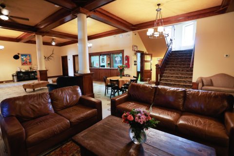Cozy lounge at Hotel LaBonte in downtown Douglas Wyoming.