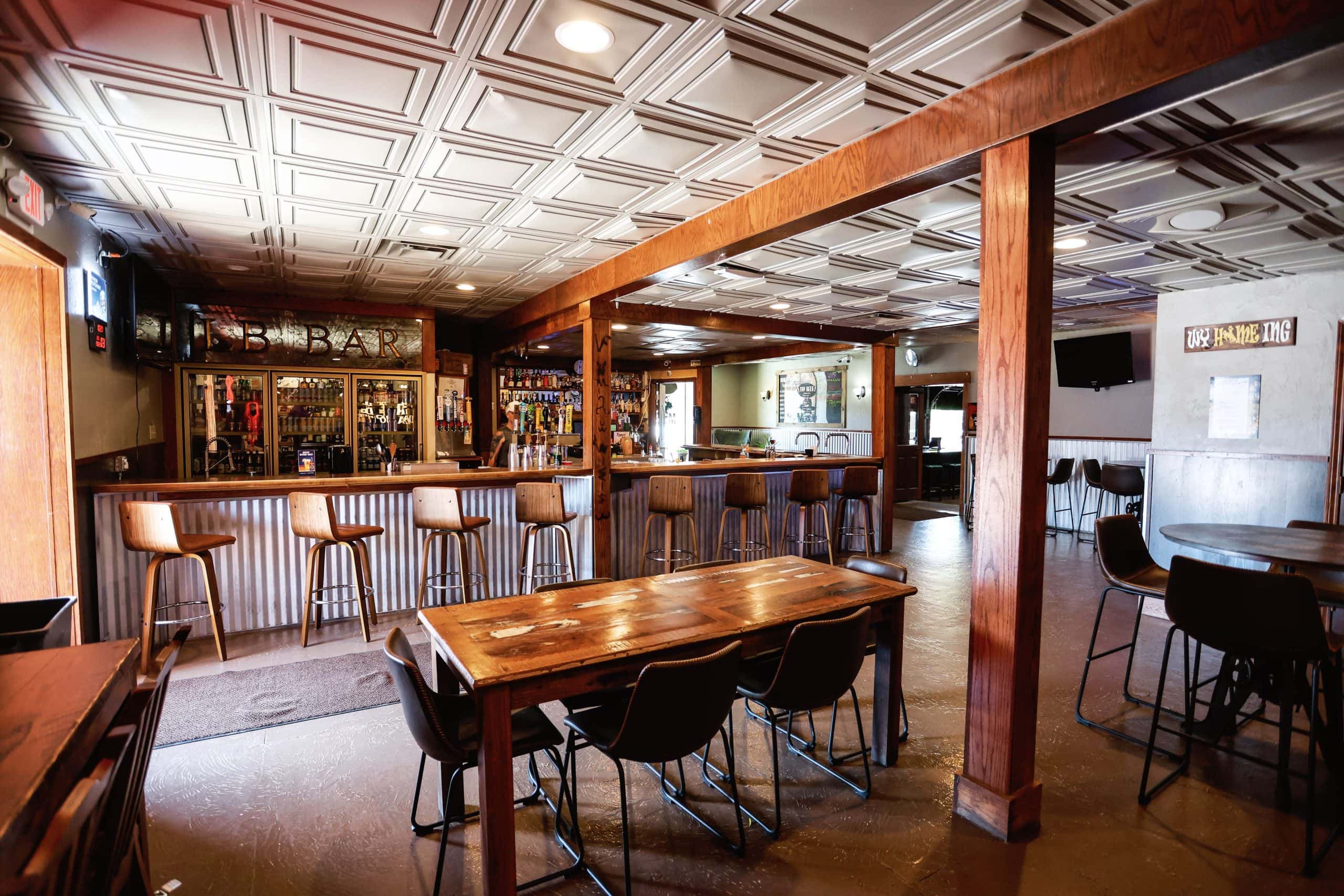 Interior of Hotel LaBonte bar and event space in Douglas, Wyoming.
