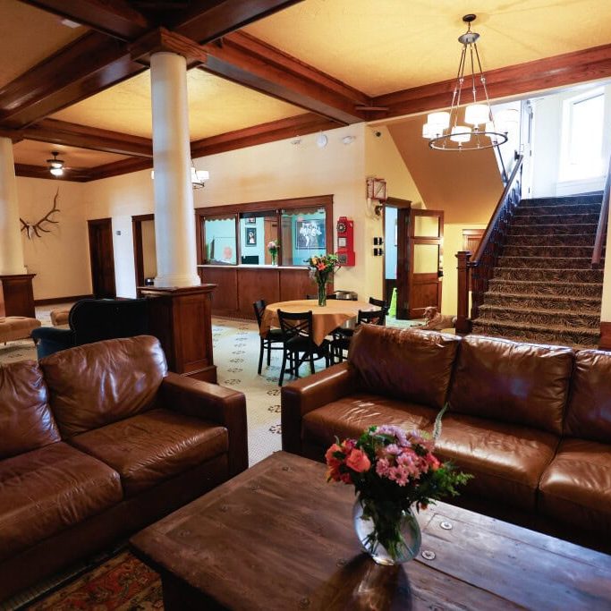 Cozy lounge at Hotel LaBonte in downtown Douglas Wyoming.